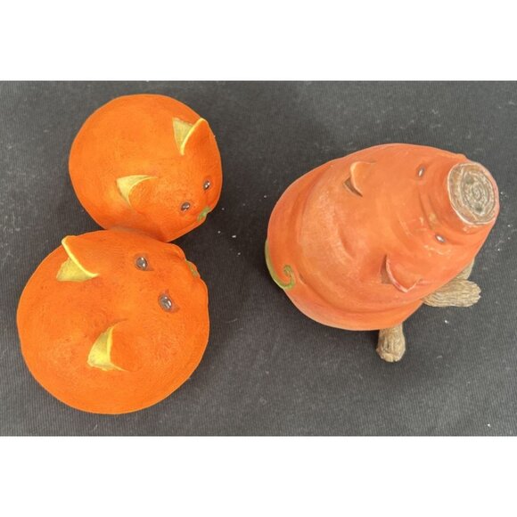 Enesco Home Grown Yam Sweet Potato Pig Orange Cat & Kitten Figurine Lot 2005 - Picture 6 of 9